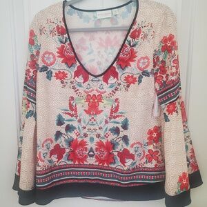 NWT BISOU BISOU MICHELL BOHBOT TAPESTRY PRINT TOP/TUNIC - SIZE SMALL